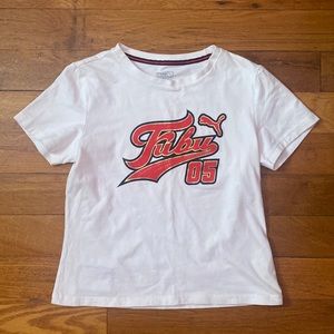 Puma White Graphic Baby Tee